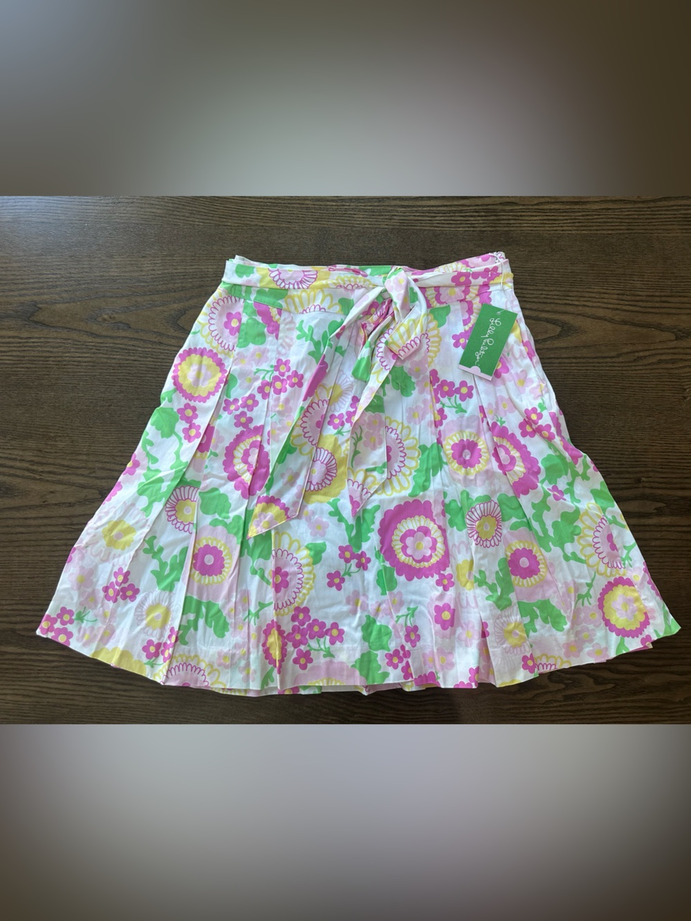 NWT, Lilly Pulitzer Pink and Green Floral A-Line Skirt